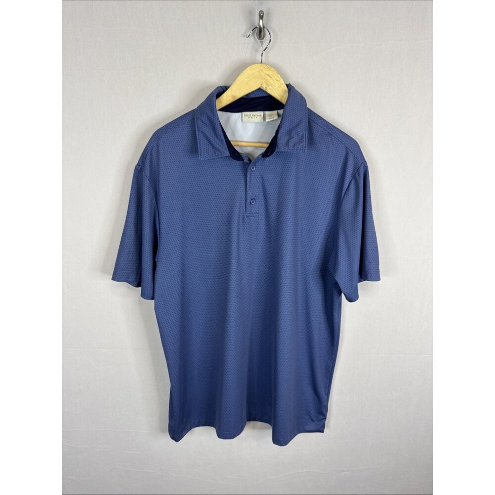 Rorie Whelan Golf Polo Shirt Mens Large Blue Performance Short Sleeve